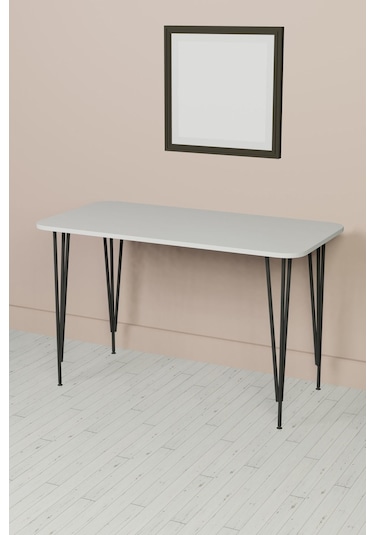 Feza Yemek Masası 60x120 Yemek Masası, Çalışma Masası, Bilgisayar Masası Beyaz