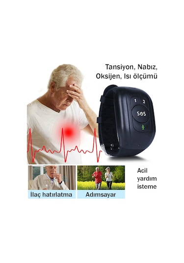 Erctec 7070-H1 Gps Sağlık Takip Bilekliği