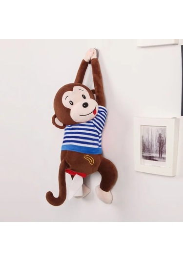 A-creative Maymun Doku Kutusu Karikatür Doku Klozet Kapağı Örtüsü Tutucu Peçete Kutusu Kağıt Depolama Araba Ev Banyo Çocuk Odası İçin Kapı Arka