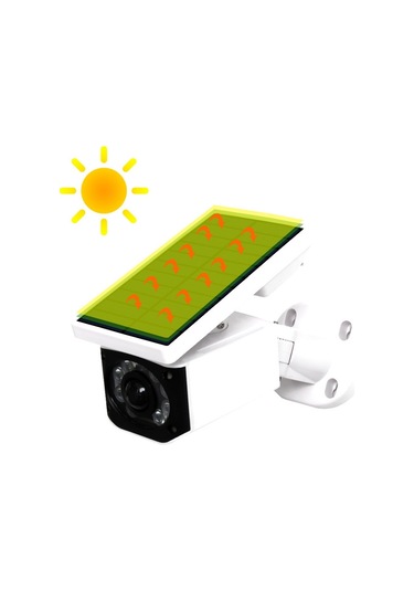 Sones Led Simülasyon Güvenlik Kamerası Güneş Enerjili Lamba Ip65 Su Geçirmez Hırsızlığa Karşı İnsan Vücudu İndüksiyonlu Avlu Spot Işığı Beyaz