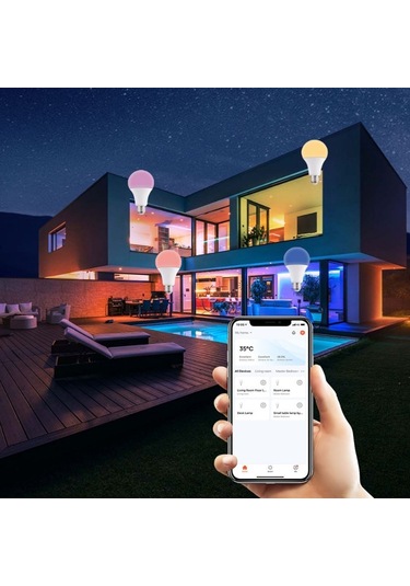 Sones Pcs Tuya Ty-10w Rgb+cct Bluetooth Cep Telefonu Kontrolü Akıllı Led Ampul Topu