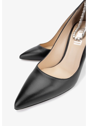 Valmenti Yuki Kadın Siyah Hakiki Deri Topuklu Ayakkabı 613 27350 Bn Ayk Y24 Siyah