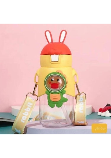 Sevimli Tavşan Çocuk Okul Matara Su Şisesi 600 ML