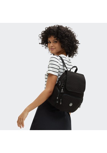 Kıplıng City Zip S Küçük Boy Sırt Çantası Siyah Black Sıgnature Jq Siyah