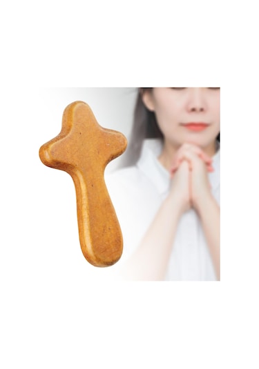 Suntek Elinizi Tutmak İçin Ahşap Haç İsa Açık-kahverengi