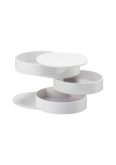 Mücevher Saklama Kutusu Döndürülebilir Mücevher Aksesuarları Saklama Tepsisi Pembe Pembe