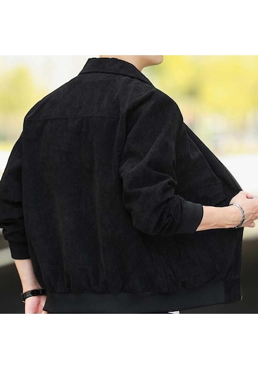 Pasifix Sonbahar ve Kış Gündelik Ceket Vintage Kadife Yaka Ceket 001