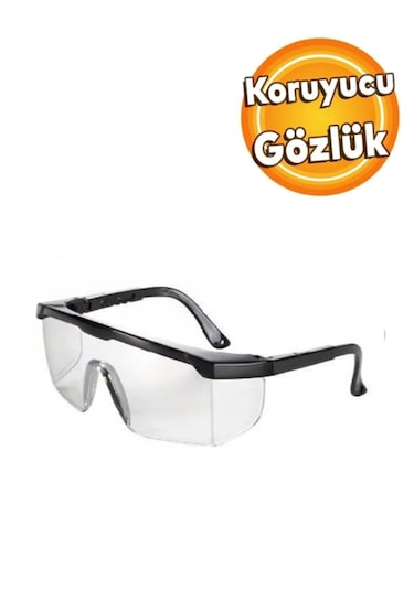 5 Adet İş Güvenlik Gözlüğü Kulak Ayarlı Koruyucu Gözlük Şeffaf
