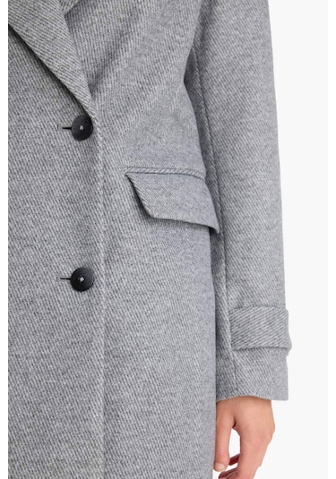 Defacto Regular Fit Düğmeli Kaşe Uzun Kaban F1215ax25wnar229 Antrasit-ar229