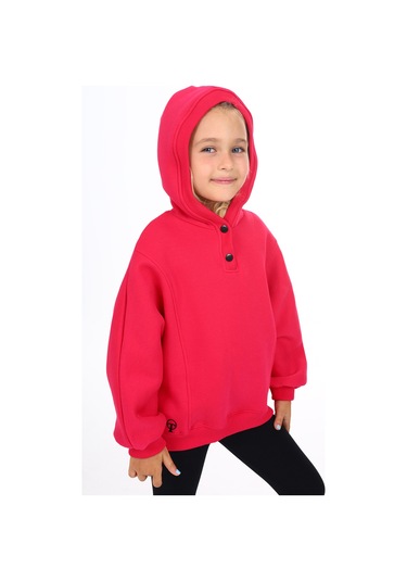 Toontoy Kız Çocuk Nakışlı Sweatshirt Koyu Fuşya