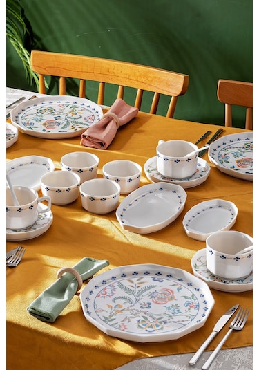 Emsan Bien Porselen 32 Parça 6 Kişilik Kahvaltı Takımı Çok Renkli
