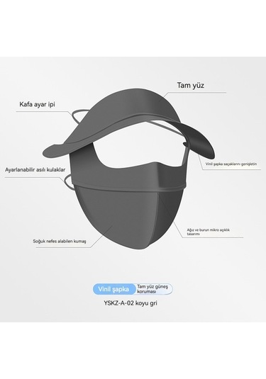 Primepickings Tam Yüz Güneş Koruyucu Buz Ipek Uv Şapka Maskesi - Yurt Dışı Kalite Altın