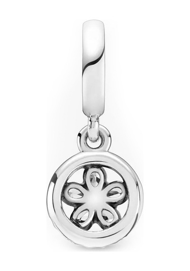 Nur Silver Taşlı Çiçek Sallantılı Gümüş Charm Nur-bl00318