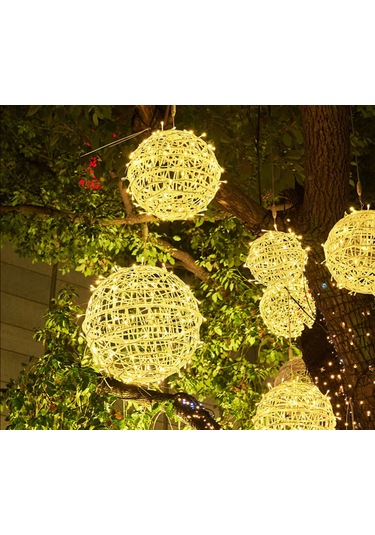 Sekizgen Led 25 Cm Sarkit Yilbaşi Küre Top Dekorati F Aydinlatma Diş Ve I Ç Mekan Uyumlu Gün Işığı