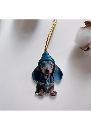 Ranyeek Akrilik Sosis Köpek Dikdörtgen Askı, Noel Ağacı Araç Dekorasyonu, 1 Adet, Festivite Stili, Ev Ve Partiler İçin Zekice Aksesuar