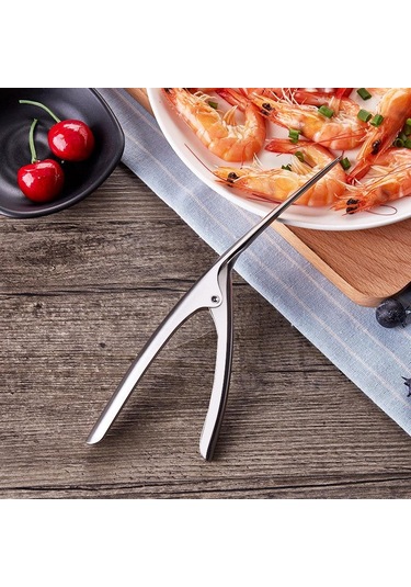 Paslanmaz Çelik Karides Soyucu Karides Deveiner Soyma Cihazı Yaratıcı Mutfak Aletleri Gümüş