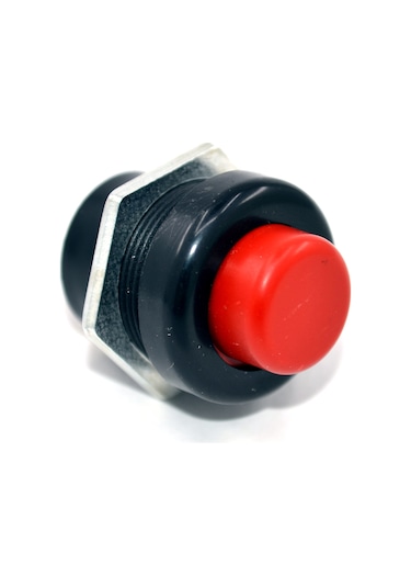 22mm Yaylı Plastik Buton Anahtar Kırmızı Vidalı