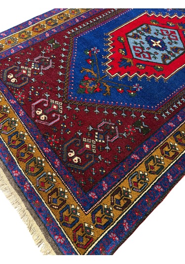 El Dokuma Sıfır Büyük Yahyalı Halısı 130x225 Kök Boya Yün Halı Lacivert