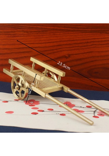 Suntek Arabası Süsleme, Pirinç Heykel, Masaüstü Heykelcik, 23,5cmx6,5cm