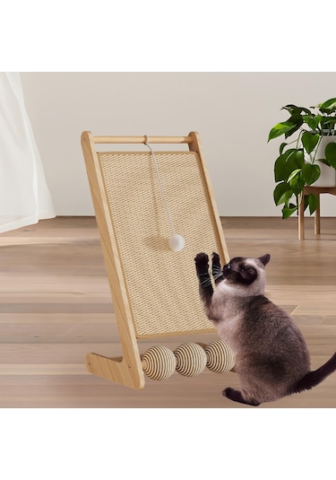 Suntek Cat Scratcher Interactive Oyuncak Kitty Sisal-ped-topla