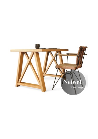 Neiwel Wedel Doğal Ahşap Çalışma Ve Ofis Masası-70cm-180cm Açık Ceviz