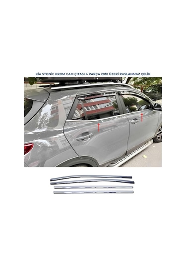 Kia Stonic Krom Cam Çıtası 4 Parça 2018 ve üzeri Paslanmaz Çelik