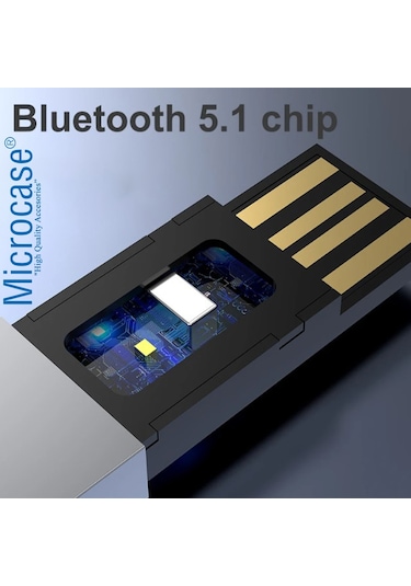 Microcase Al3533 USB - Bluetooth 5.0 - AUX 3.5 MM SeSAdaptörü Siyah