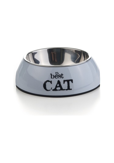 Beeztees Kedi Mama Su Kabı, Paslanmaz Çelik, Gri, 14cmx4,5cm, 160ml