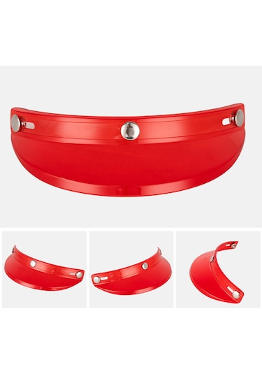 Tenfowee Retro Motosiklet Kaskı İçin My02 Güneşlik Siperliği, 3/4 Kask Uyumlu, Kırmızı Renk Seçeneği