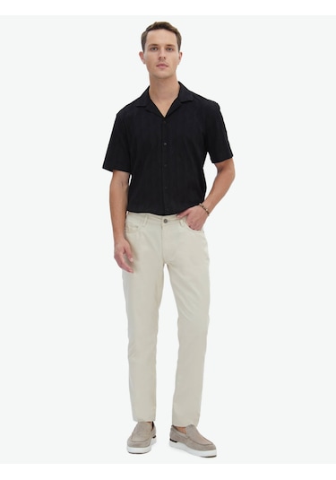 Kip Bej Denim Slim Fit Casual Pamuk Karışımlı Pantolon Bej