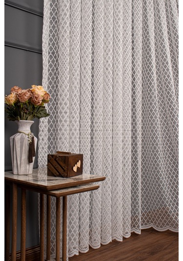 Geometrik Desen Örme Tül Perde 1133