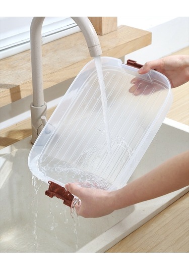 Yystore Büyük Kapasiteli Hamur Tatlısı Saklama Kutusu 4 Parçadan Oluşan Set Kahverengi