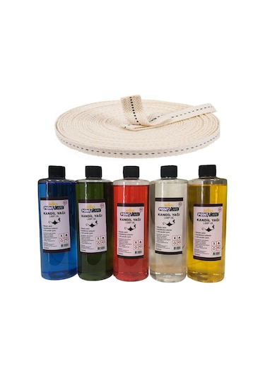 400 Ml Kandil Yağı 5 Renk Kokusuz Dumansız Gaz Lambası Yakıtı