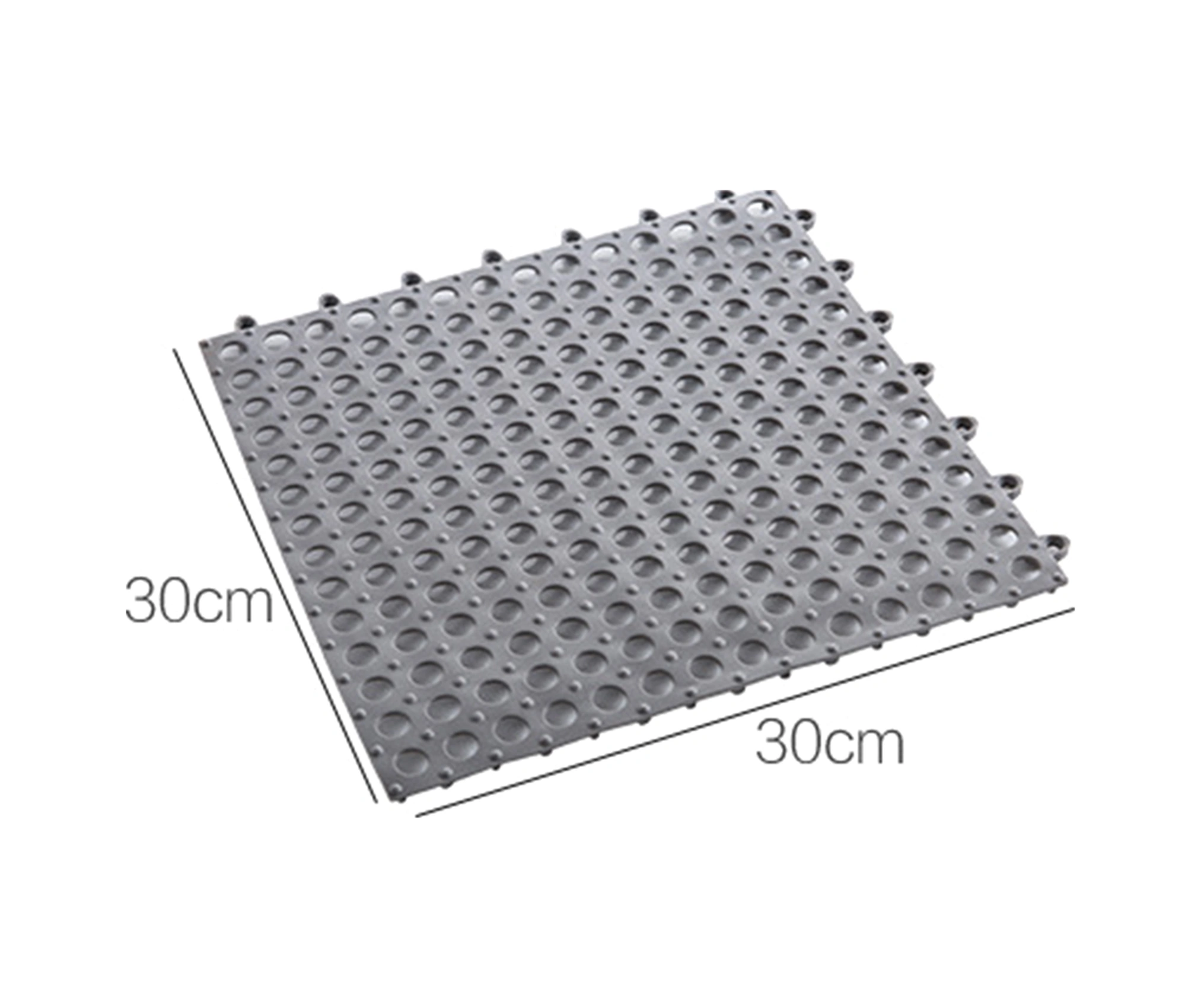 Fosenze Banyo Tepsi: Kayganlık Önleyici, Kırpılabilir, Su Akışlı, Masajlı, Pvc, Siyah, Kombine Edilebilir, 30x30cm Siyah