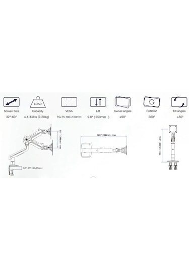 NB Ergonomic G60-Gaming 32-60" Monitör Standı