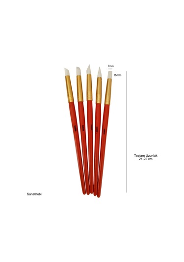 Silikon Kalem Seti, Hobi, Çömlekçilik, Heykeltraş, Kabartma, Büyük Boy 5 Adet