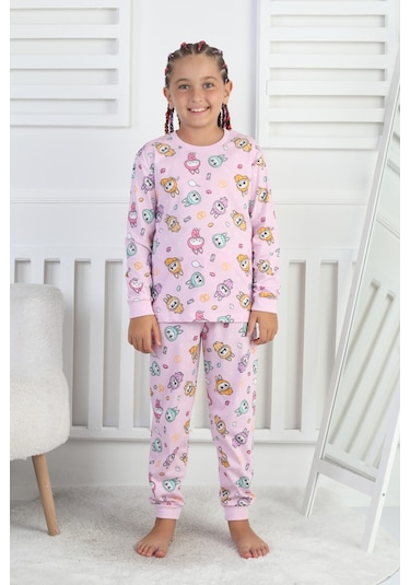 Labubu Desenli Kız Çocuk Takımı Pembe