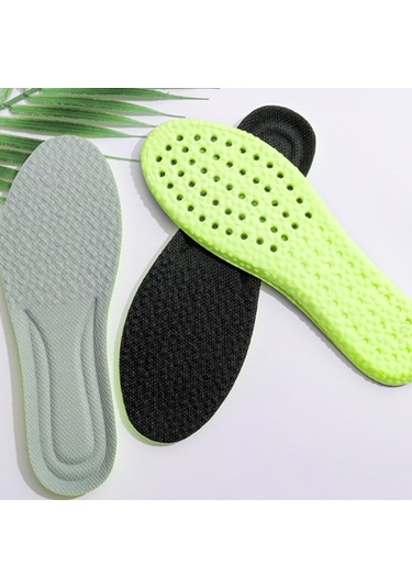 Sones 1 Çift Yüksek Esneklikli Nefes Alabilir Ter Emici Şok Emici Kesilebilir Tabanlık, Beden: 45-46 Yeşil+gri