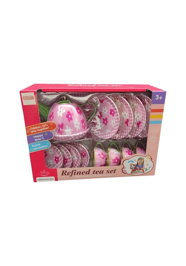 Toysan Metal Çiçekli 14 Parça Çay Seti 966-d2