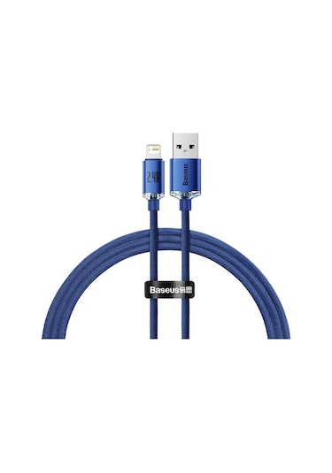 Baseus Crystal Shine USB to Lightning 1.2m 2.4A Hızlı Şarj Mavi