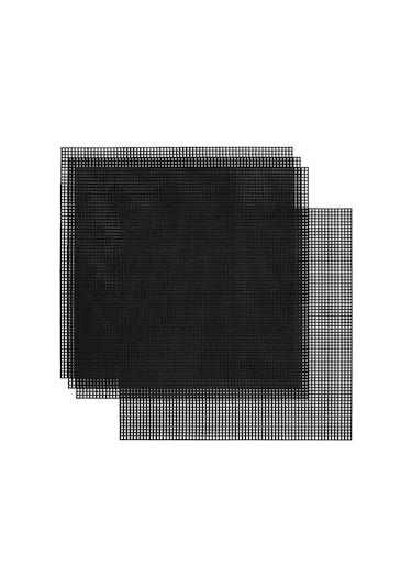 Plastik Kanvas Sayfa Kare Örgü Sayfa Siyah Plastik İğne Oyası