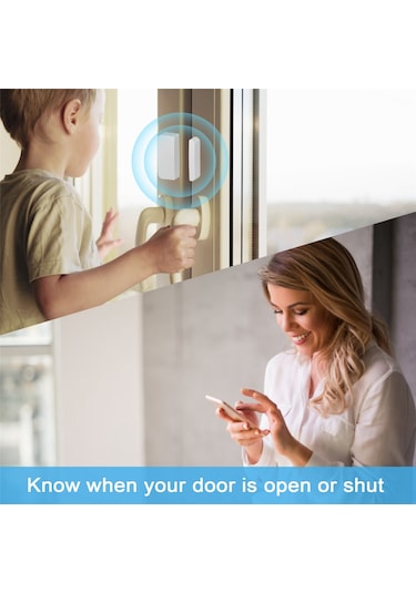 Anjiexun Tuya Wifi Akıllı Kapı Sensörü Anahtarı Kolu Pencere Alarmı