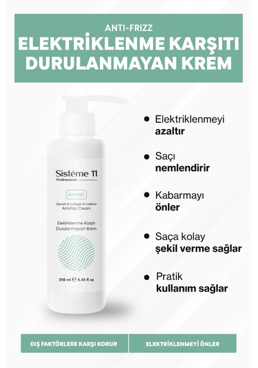 Sisteme 11 Elektriklenme Karşıtı Durulanmayan Krem 250 Ml