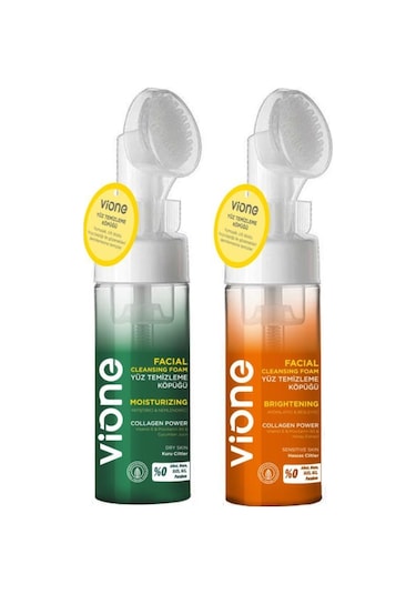Vione 2 Li Set Yüz Temizleme Köpüğü 150ml Özel Fırçalı