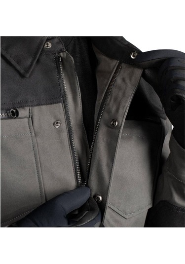 Icon Upstate Canvas Ce Korumalı Motosiklet Montu Siyah Gri