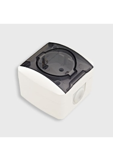 EL-Bİ ALSU 07 BEYAZ SIVA ÜSTÜ ŞEFFAF KAPAKLI PRİZ 504-010215-218