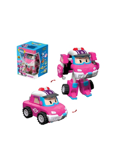 Robocar Poli Transforming Robot Figür Sandy Dönüşebilen Lisanslı Oyuncak Robocar Poli