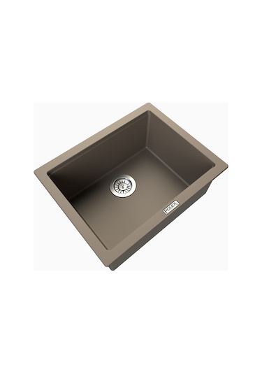 Polex Cristalüx Granit Evye P-09 Toprak Tezgah Altı Ve Tezgah Üstü Kare Mutfak Evyesi 55.5x43.5 CM