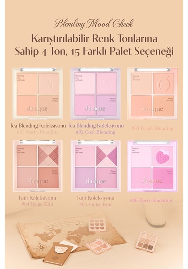 Dasique Karıştırılabilir Renk Tonlarına Sahip 4lü Jel Allık Blending Mood Cheek 17 Mauve Bear 17 Mauve Bear