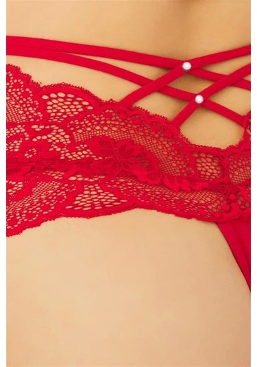 Cottonhill Dantelli Lastik Detaylı Yüksek Bel Kadın Külot-kırmızı Kırmızı